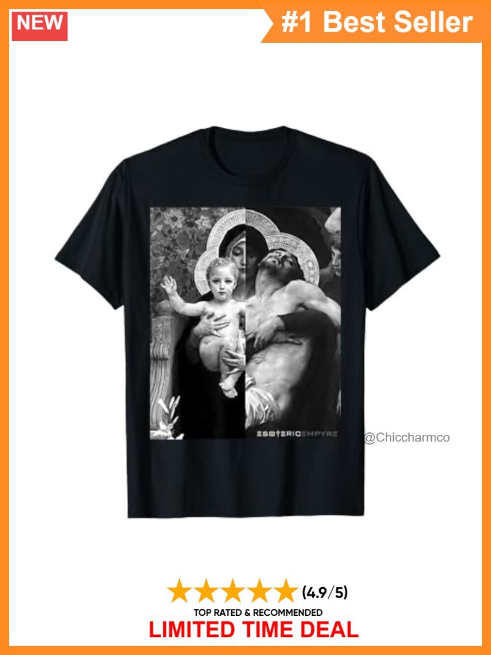 Religious Christian Jesus Christ Mother Mary Graphic Tee Short Sleeve Crew Neck